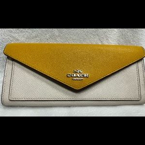 Coach wallet. Mustard yellow & cream.